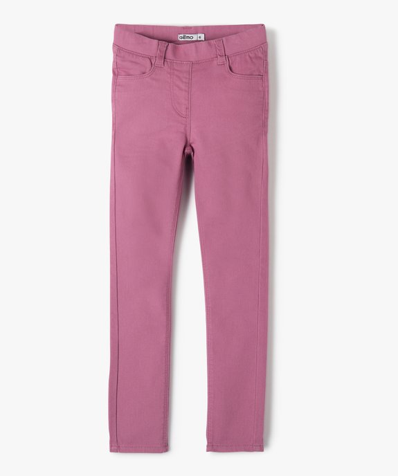 Pantalon skinny uni à taille élastiquée fille vue1 - GEMO 4G FILLE - GEMO