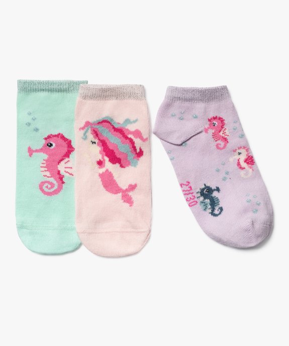 Chaussettes ultra coutes imprimées et pailletées fille (lot de 3) vue2 - GEMO (ENFANT) - GEMO