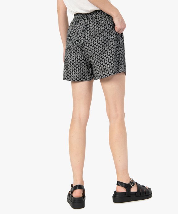 Short imprimé en maille fluide avec taille élastiquée femme vue3 - GEMO(FEMME PAP) - GEMO