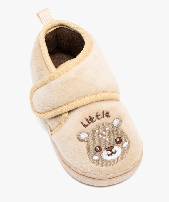 Chaussons bébé garçon à scratch petit ourson vue5 - GEMO 4G BEBE - GEMO