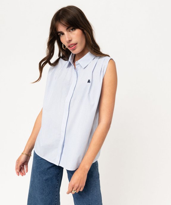 Chemise sans manches à rayures femme - LuluCastagnette vue1 - LULUCASTAGNETTE - GEMO