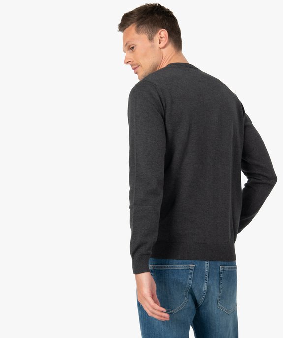 Pull à col rond en coton homme vue3 - GEMO (HOMME) - GEMO