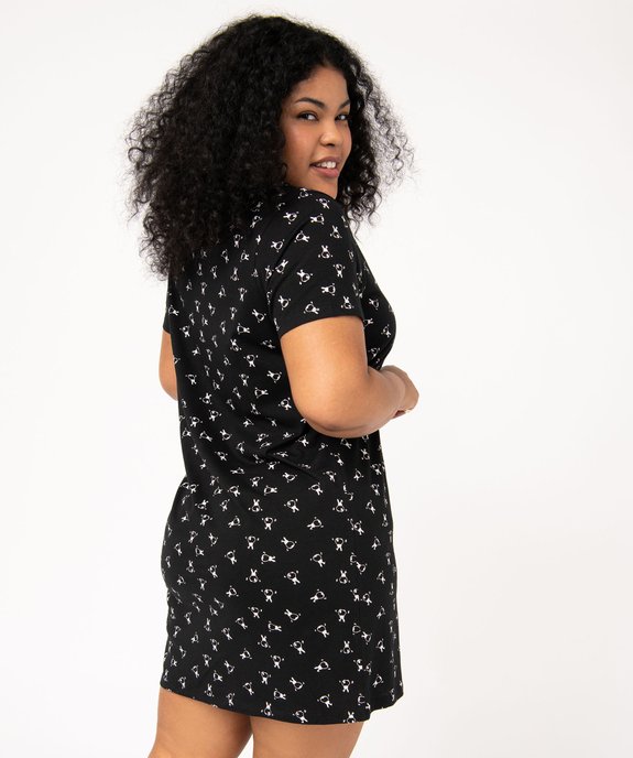 Chemise de nuit à manches courtes avec motifs femme grande taille vue3 - GEMO 4G FEMME - GEMO