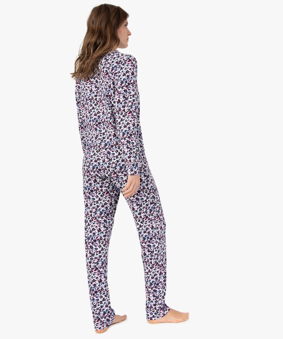 Pyjama deux pièces femme : chemise et pantalon vue3 - GEMO 4G FEMME - GEMO