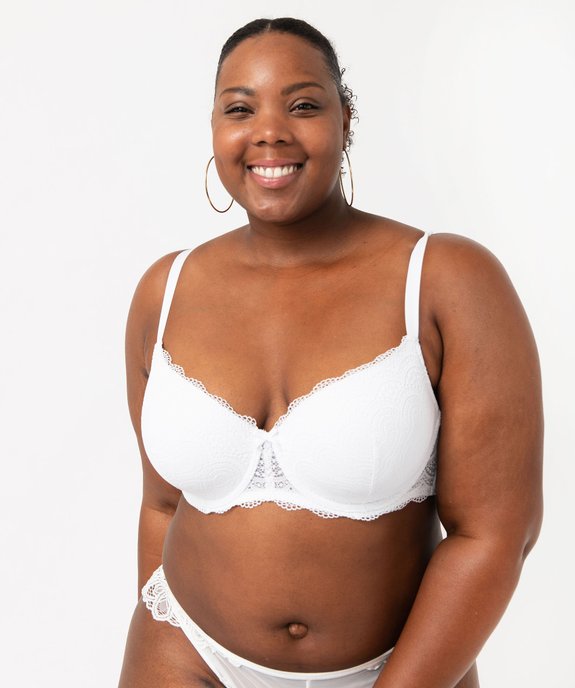 Soutien-gorge grande taille à armatures et coques fines  vue3 - GEMO(HOMWR FEM) - GEMO