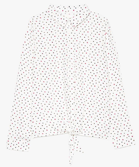 Chemise fille à motifs avec pattes à nouer dans le bas vue2 - GEMO (JUNIOR) - GEMO