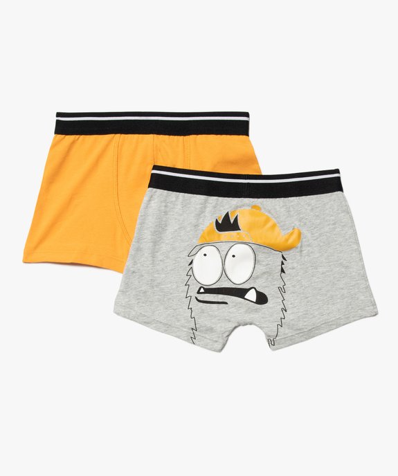 Boxer garçon imprimés en coton stretch (lot de 2) vue1 - GEMO 4G GARCON - GEMO