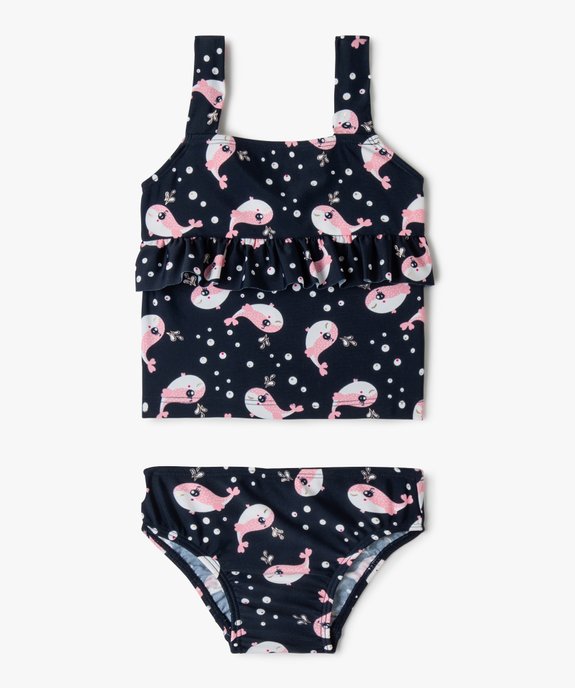 Maillot de bain bébé fille 2 pièces tankini à motif baleine vue1 - GEMO(BEBE DEBT) - GEMO