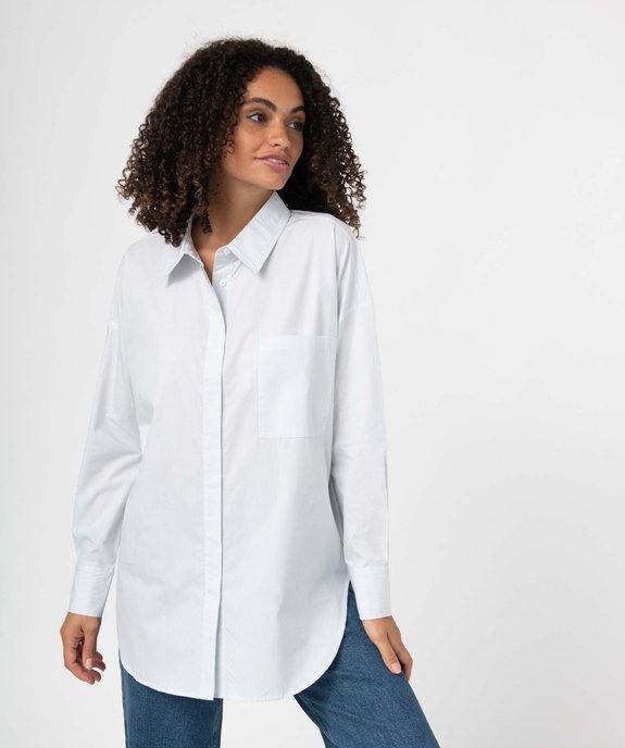 Chemise femme à fines rayures coupe oversize vue1 - GEMO(FEMME PAP) - GEMO