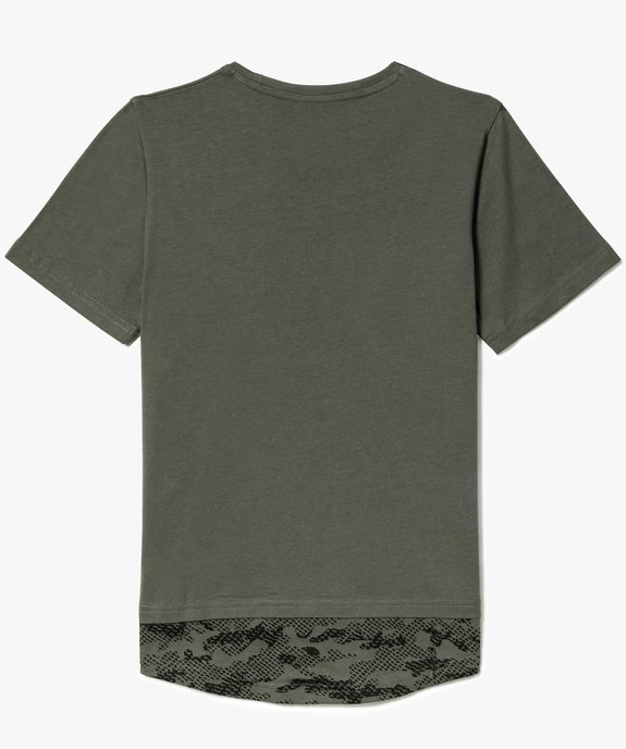 Tee-shirt à manches courtes avec détails imprimés camouflage vue2 - GEMO (JUNIOR) - GEMO