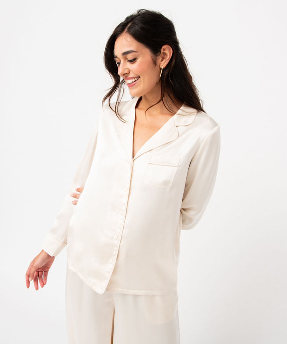 Pyjama en satin femme : chemise et pantalon vue5 - GEMO(HOMWR FEM) - GEMO