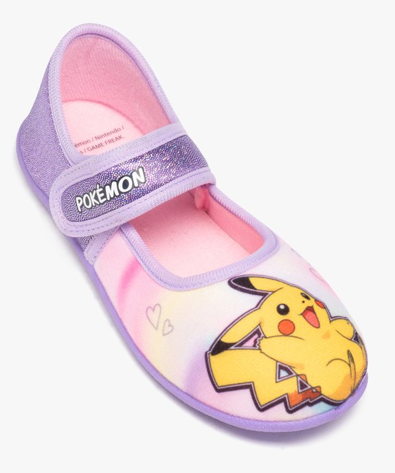 Chaussons fille ballerines à scratch Pikachu - Pokemon vue5 - POKEMON - GEMO