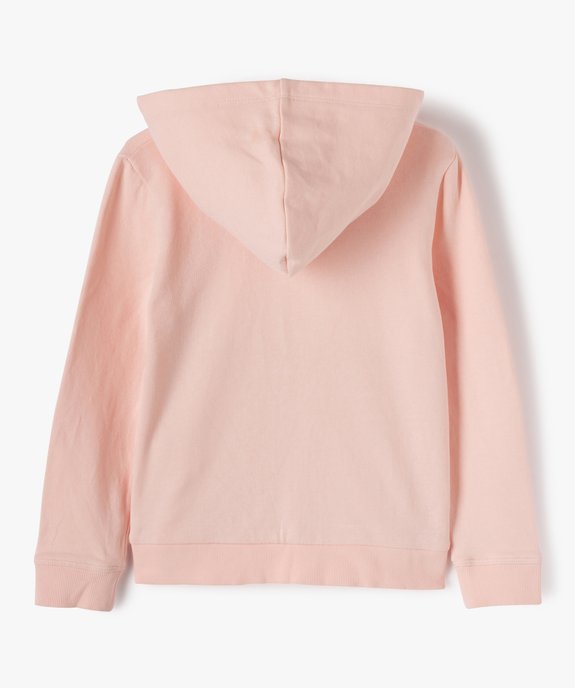 Sweat fille à capuche avec doublure contrastante vue3 - GEMO (ENFANT) - GEMO