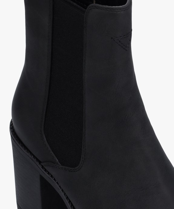 Boots femme Chelsea à talon et semelle crantée vue6 - GEMO(URBAIN) - GEMO