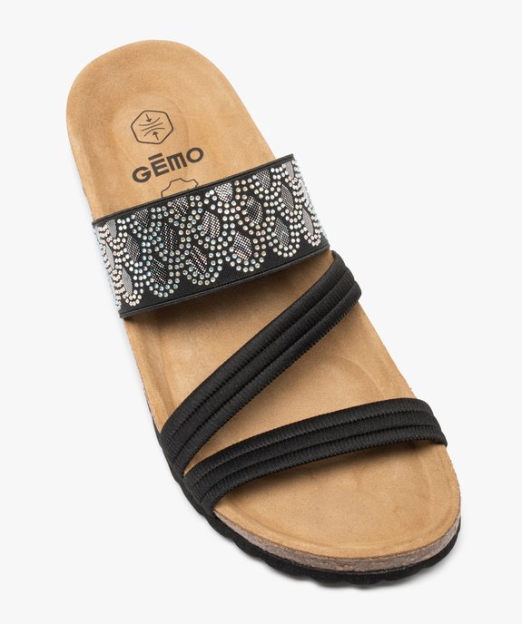 Mules femme à talon plat avec brides élastiques fantaisie vue5 - GEMO (CASUAL) - GEMO