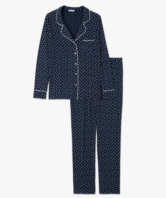 Pyjama deux pièces femme : chemise et pantalon vue4 - GEMO 4G FEMME - GEMO