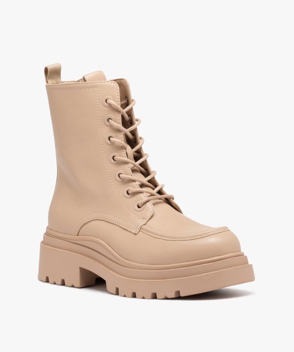 Boots doublés sur semelle crantée femme vue3 - GEMO (CASUAL) - GEMO