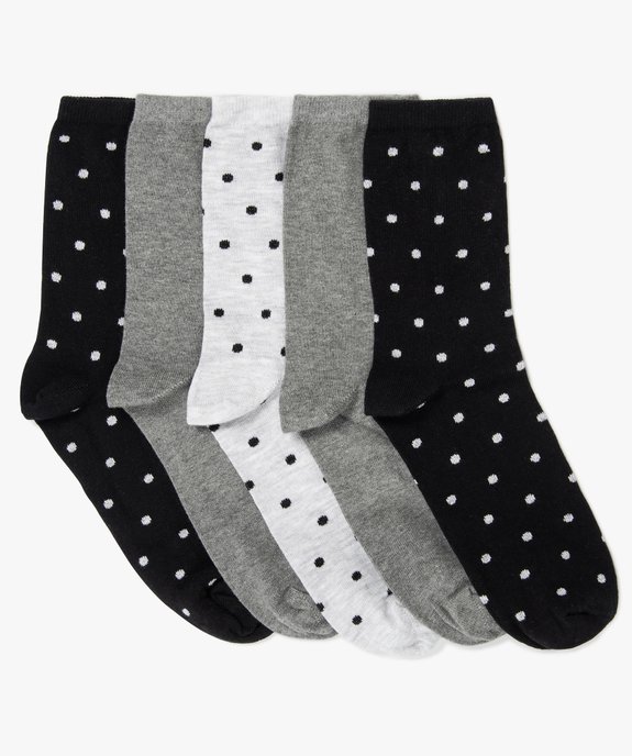 Chaussettes femme à motifs pois (lot de 5) vue1 - GEMO 4G FEMME - GEMO