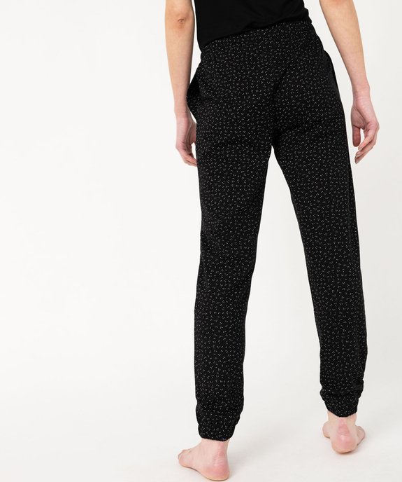 Pantalon de pyjama imprimé avec bas élastiqué femme vue3 - GEMO 4G FEMME - GEMO