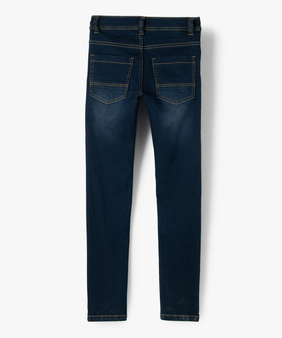 Jean garçon ultra skinny stretch avec plis aux hanches vue3 - GEMO (JUNIOR) - GEMO