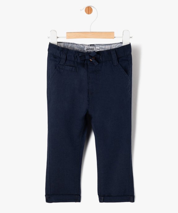 Pantalon en lin et coton bébé garçon vue1 - GEMO 4G BEBE - GEMO