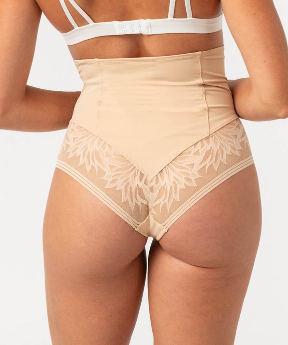 Culotte taille haute gainante en dentelle et microfibre femme vue5 - GEMO(HOMWR FEM) - GEMO