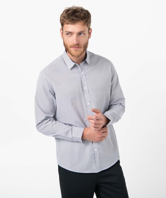 Chemise homme à micro motifs vue1 - GEMO (HOMME) - GEMO