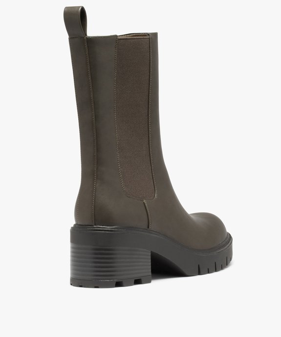 Boots femme unies à talon large et semelle crantée vue5 - GEMO(URBAIN) - GEMO