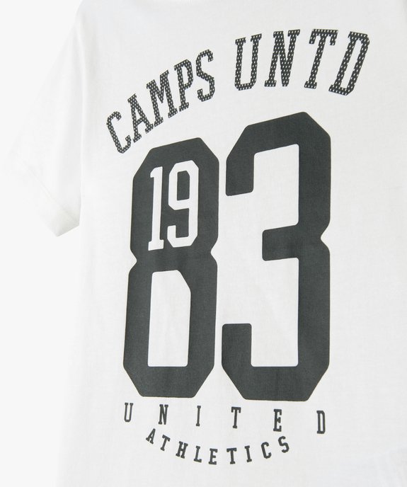 Tee-shirt manches courtes en coton imprimé garçon - Camps United vue2 - CAMPS G4G - GEMO