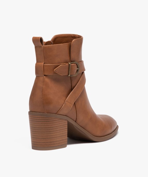 Boots à talon carré et bout amande femme vue4 - GEMO(URBAIN) - GEMO