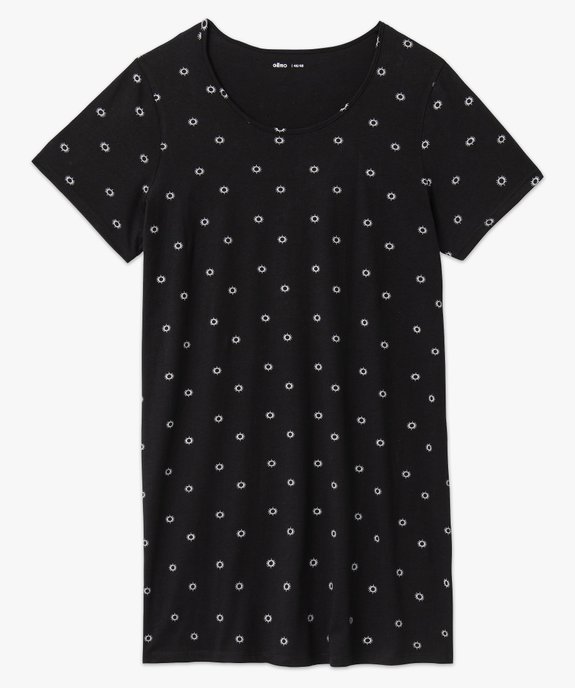 Chemise de nuit à manches courtes avec motifs femme grande taille vue4 - GEMO 4G FEMME - GEMO