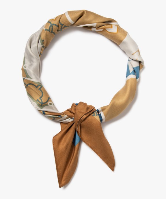 Foulard carré imprimé en maille satinée femme vue1 - GEMO (ACCESS) - GEMO