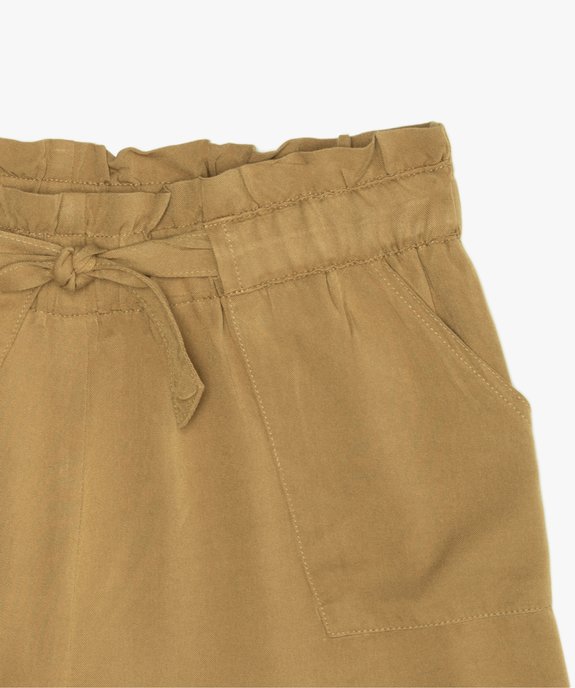 Short fille ample avec ceinture froncée et revers cousus vue2 - GEMO (JUNIOR) - GEMO