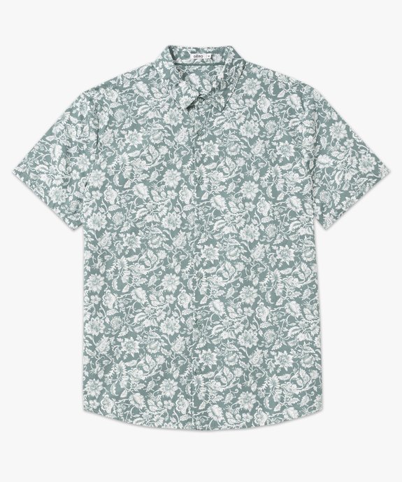 Chemise manches courtes coupe droite imprimé floral homme vue4 - GEMO (HOMME) - GEMO