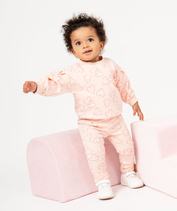 Pantalon de jogging avec pinces bébé fille vue1 - GEMO 4G BEBE - GEMO