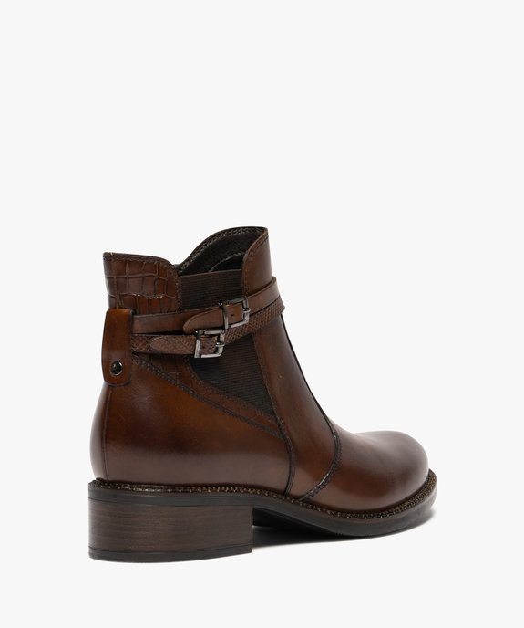 Bottines femme dessus en cuir avec détails fantaisie et à zip - Tanéo vue4 - TANEO GEMO FOR GOOD - GEMO