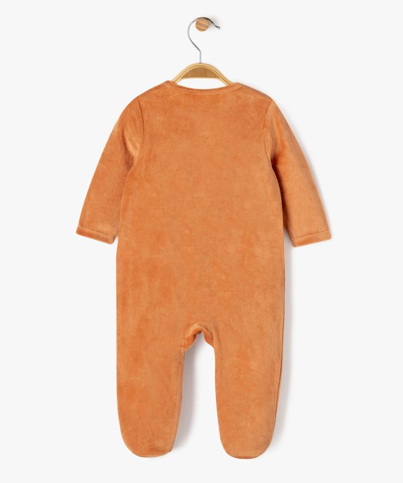 Pyjama en velours à motifs ours ouvert devant bébé garçon vue4 - GEMO 4G BEBE - GEMO