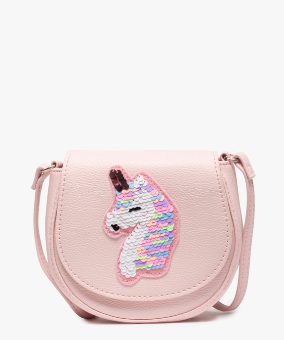 Sac fille avec rabat à motif licorne en sequins réversibles vue1 - GEMO (ENFANT) - GEMO