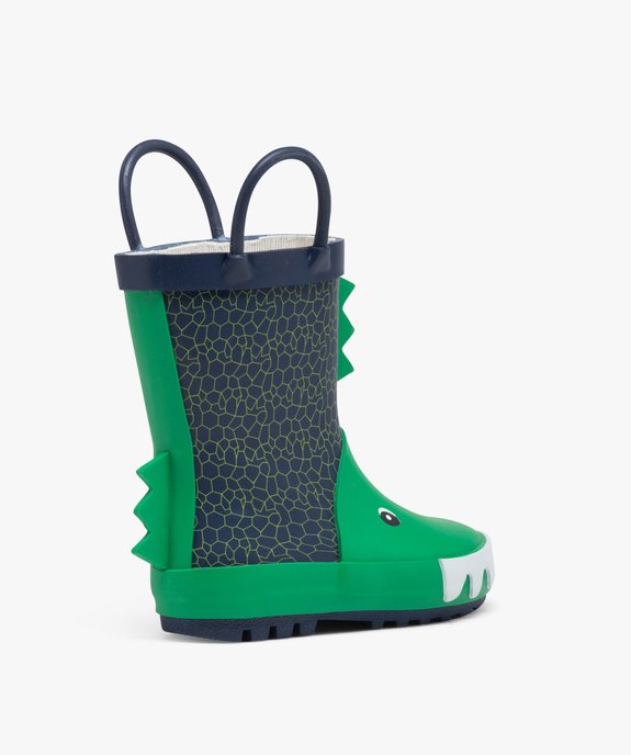 Bottes de pluie bébé garçon en caoutchouc avec motifs et à anses vue4 - BUGGY - GEMO