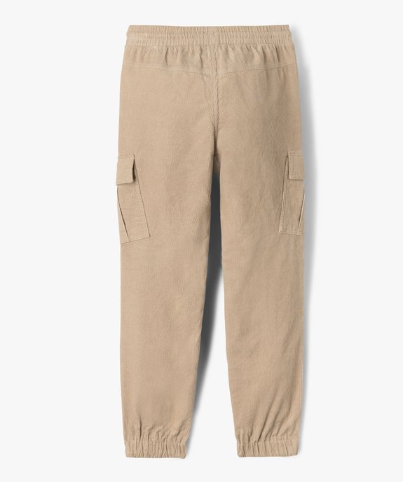 Pantalon jogger regular en velours côtelé à poches cargo garçon vue4 - GEMO (JUNIOR) - GEMO