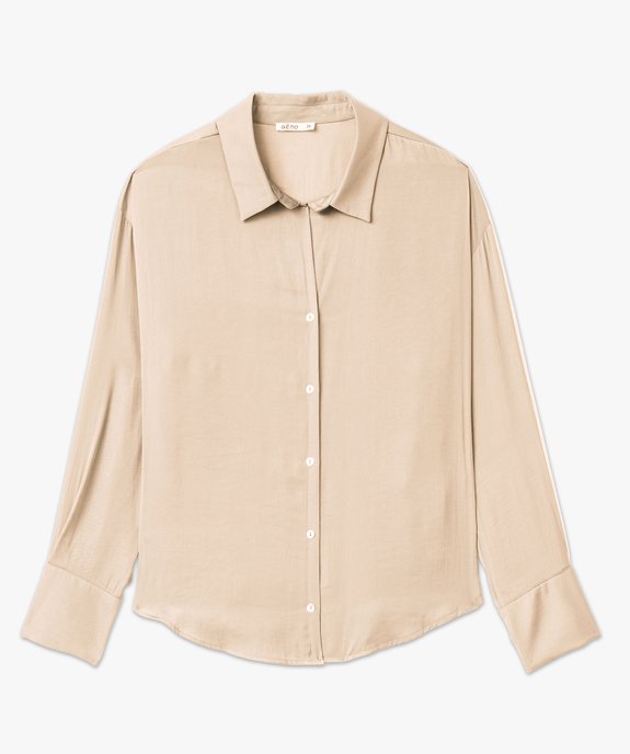 Chemise à manches longues en matière satinée femme vue4 - GEMO(FEMME PAP) - GEMO