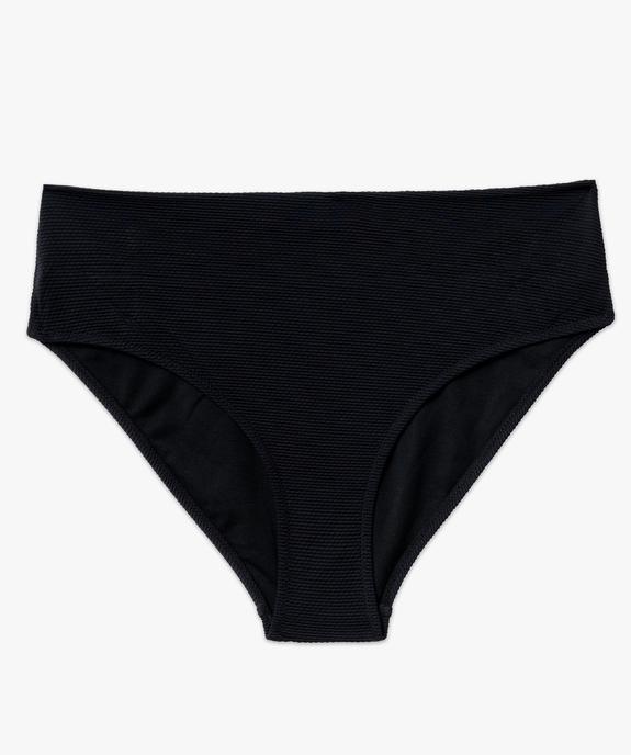 Bas de maillot de bain taille haute en maille gaufrée femme vue4 - GEMO (PLAGE) - GEMO