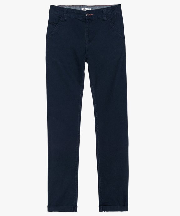 Pantalon garçon coupe chino vue1 - GEMO (JUNIOR) - GEMO