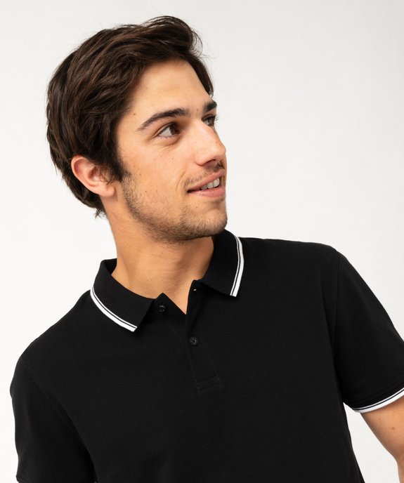 Polo à manches courtes et finitions fantaisie homme vue3 - GEMO 4G HOMME - GEMO