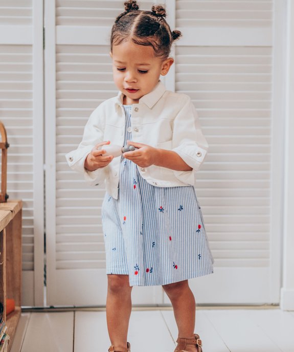 Veste denim coupe courte bébé fille vue6 - GEMO 4G BEBE - GEMO