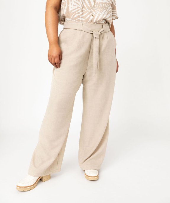 Pantalon fluide coupe large femme grande taille vue1 - GEMO (G TAILLE) - GEMO