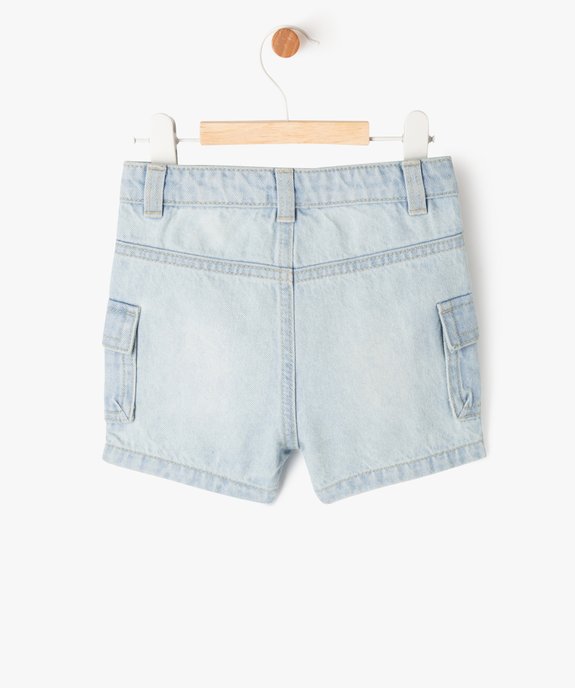 Short en jean avec poches à rabat bébé garçon - LuluCastagnette vue4 - LULUCASTAGNETTE - GEMO