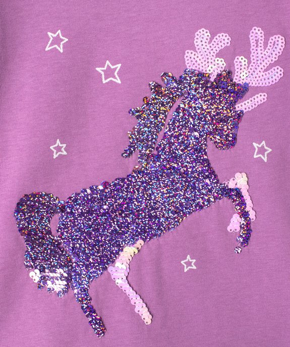 Tee-shirt fille avec motif de Noël en sequins réversibles vue3 - GEMO (ENFANT) - GEMO