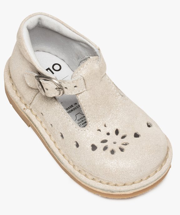 Babies bébé fille dessus cuir uni motifs perforés vue5 - GEMO(BEBE DEBT) - GEMO