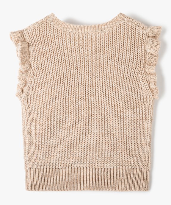 Pull sans manches fille à paillettes et volants vue3 - GEMO (ENFANT) - GEMO